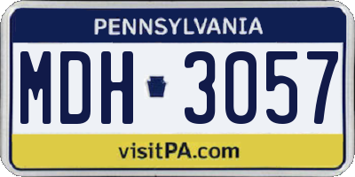 PA license plate MDH3057