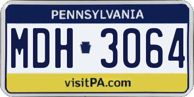 PA license plate MDH3064