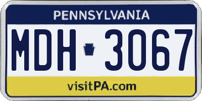 PA license plate MDH3067
