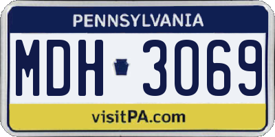 PA license plate MDH3069