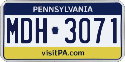 PA license plate MDH3071