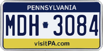 PA license plate MDH3084
