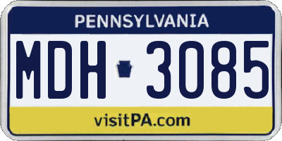 PA license plate MDH3085