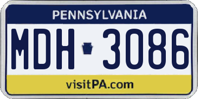 PA license plate MDH3086