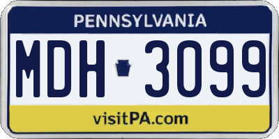 PA license plate MDH3099