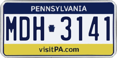 PA license plate MDH3141