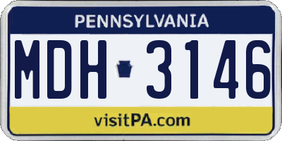 PA license plate MDH3146