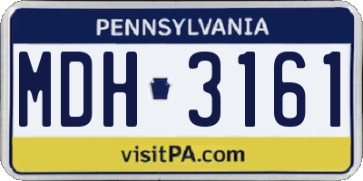 PA license plate MDH3161