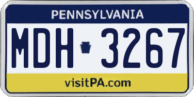 PA license plate MDH3267