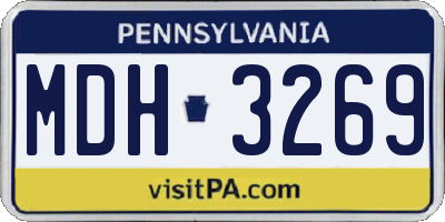 PA license plate MDH3269