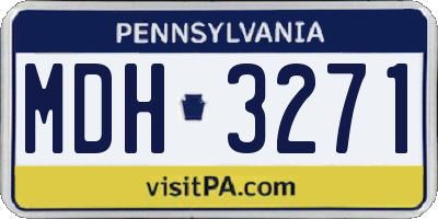 PA license plate MDH3271