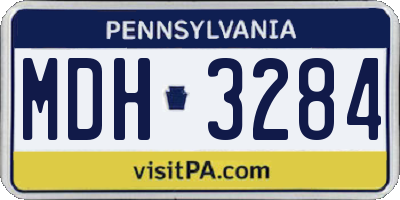 PA license plate MDH3284