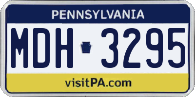 PA license plate MDH3295