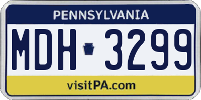 PA license plate MDH3299