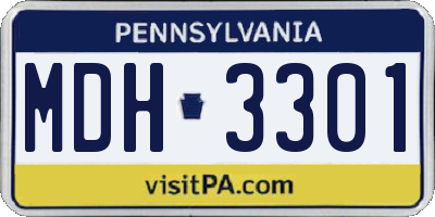 PA license plate MDH3301
