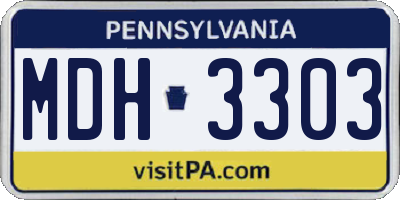 PA license plate MDH3303