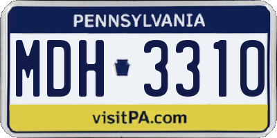PA license plate MDH3310