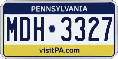 PA license plate MDH3327
