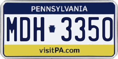PA license plate MDH3350