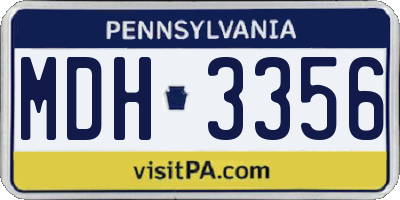 PA license plate MDH3356