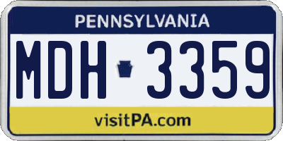 PA license plate MDH3359