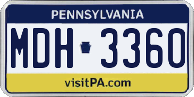 PA license plate MDH3360