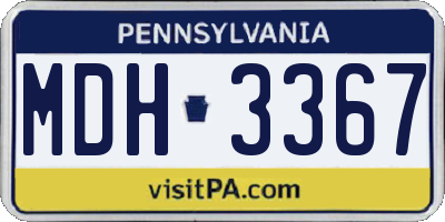 PA license plate MDH3367