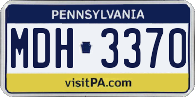 PA license plate MDH3370