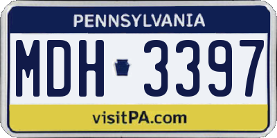 PA license plate MDH3397