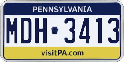 PA license plate MDH3413