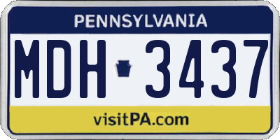 PA license plate MDH3437