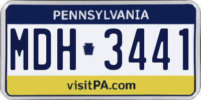 PA license plate MDH3441