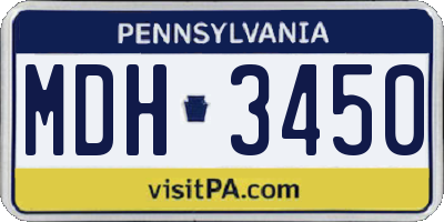 PA license plate MDH3450