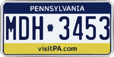 PA license plate MDH3453