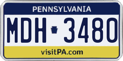 PA license plate MDH3480