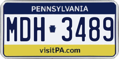 PA license plate MDH3489