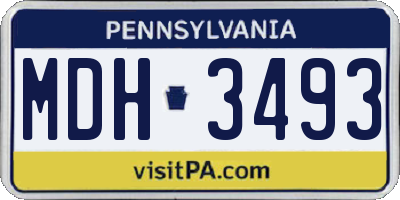 PA license plate MDH3493