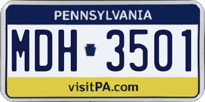 PA license plate MDH3501