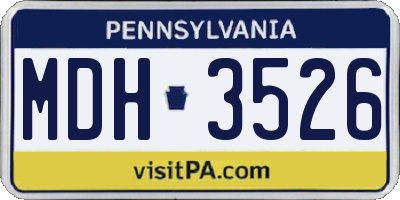 PA license plate MDH3526