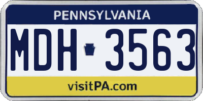 PA license plate MDH3563