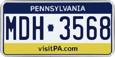 PA license plate MDH3568