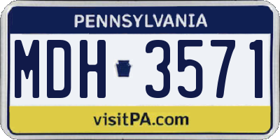 PA license plate MDH3571