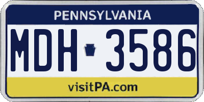 PA license plate MDH3586