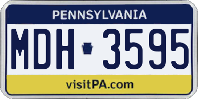 PA license plate MDH3595