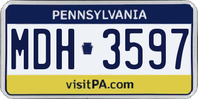 PA license plate MDH3597