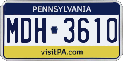 PA license plate MDH3610