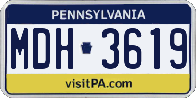 PA license plate MDH3619