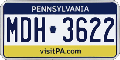 PA license plate MDH3622