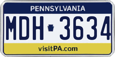 PA license plate MDH3634