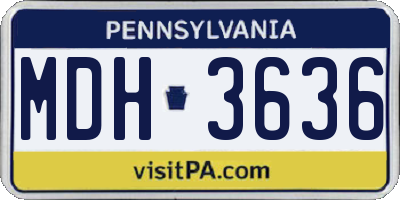 PA license plate MDH3636